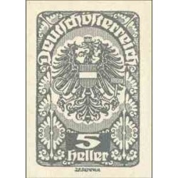 1 عدد تمبر سری پستی - کاغذ سفید - بیدندانه - 5H - اتریش 1919