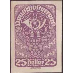 1 عدد تمبر سری پستی - کاغذ سفید - بیدندانه - 25H - اتریش 1919
