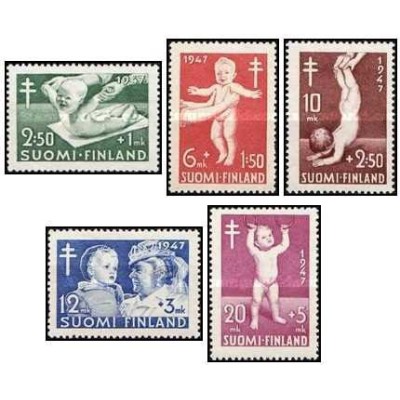 5 عدد تمبر پیشگیری از سل - فنلاند 1947