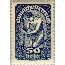 1 عدد تمبر سری پستی - کاغذ سفید - 50H - اتریش 1919 کیفیت MN