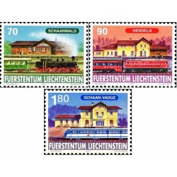 3 عدد تمبر 125مین سالگرد تأسیس راه‌آهن لیختن‌اشتاین - لیختنشتاین 1997