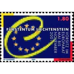 1 عدد تمبر ریاست لیختن‌اشتاین بر شورای اروپا - لیختنشتاین 2001