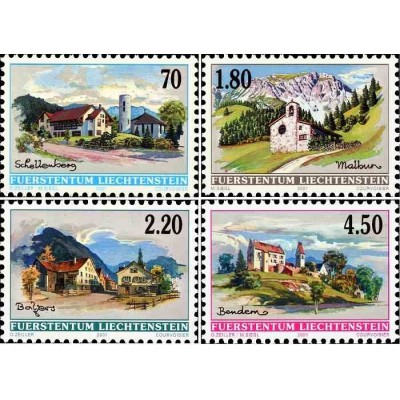 4 عدد تمبر سری پستی - صحنه‌های روستا - لیختنشتاین 2001
