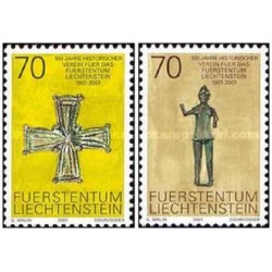2 عدد تمبر اتحادیه تاریخی برای شاهزاده‌نشین لیختن‌اشتاین - لیختنشتاین 2001