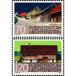 2 عدد تمبر ساختمان‌های حفاظت‌شده - لیختنشتاین 2002