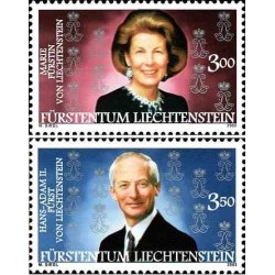 2 عدد تمبر زوج سلطنتی لیختن‌اشتاین - لیختنشتاین 2002