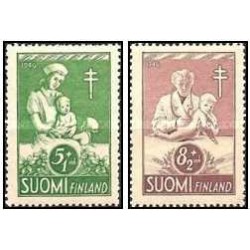 2 عدد تمبر پیشگیری از سل - فنلاند 1946