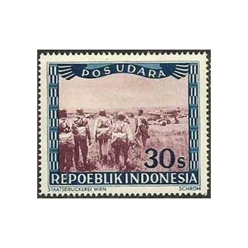 1 عدد تمبر سری پستی -هوائی - 30s - جمهوری اندونزی 1948