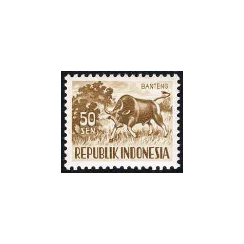 1 عدد تمبر سری پستی - حیوانات خانگی - 50s - جمهوری اندونزی 1956