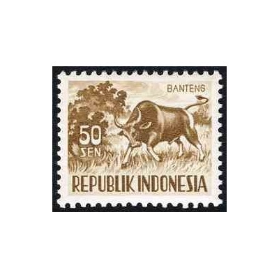 1 عدد تمبر سری پستی - حیوانات خانگی - 50s - جمهوری اندونزی 1956