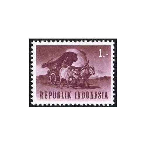1 عدد تمبر سری پستی - حمل و نقل و ترافیک -1R - جمهوری اندونزی 1964 کیفیت MN