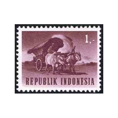 1 عدد تمبر سری پستی - حمل و نقل و ترافیک -1R - جمهوری اندونزی 1964 کیفیت MN