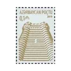 1 عدد تمبر سری پستی - معماری - 0.1m - آذربایجان 2019