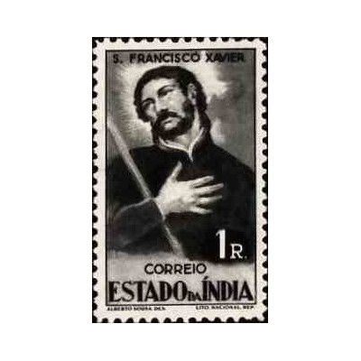 1 عدد تمبر سری پستی - شخصیت‌ها- 1R - هند پرتغال 1946