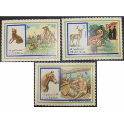 3 عدد تمبر پیشاهنگان و حیوانات  - فجیره 1972