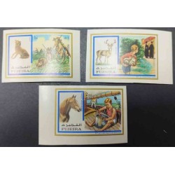 3 عدد تمبر پیشاهنگان و حیوانات - بیدندانه - فجیره 1972