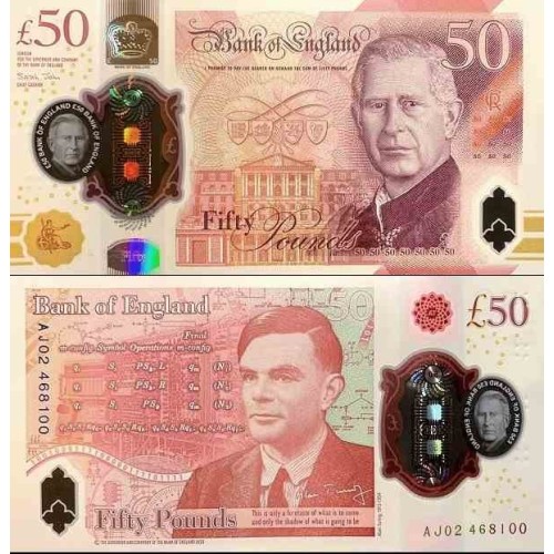 اسکناس پلیمر 50 پوند - انگلیس 2023 سفارشی
