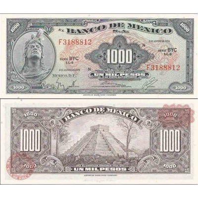 اسکناس 1000 پزو - مکزیک 1974 سفارشی