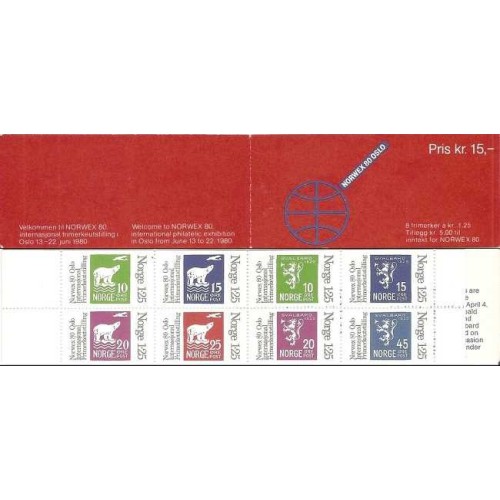 کتابچه با 8 عدد تمبر نمایشگاه بین المللی تمبر "NORWEX '80" - تمبر روی تمبر - نروژ 1978 کتابچه با 8 عدد تمبر نمایشگاه بین المللی تمبر "NORWEX '80" - تمبر روی تمبر - نروژ 1978