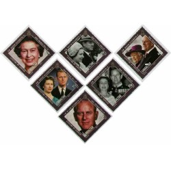 6 عدد تمبر ملکه الیزابت دوم و شاهزاده فیلیپ - یک عمر خدمت - جبل الطارق 2011