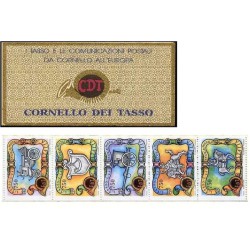 کتابچه با 5 عدد تمبر تاریخچه پستی تورن و تاکسی - ایتالیا 1993