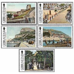 5 عدد تمبر مناظر قدیمی جبل الطارق - جبل الطارق 2012