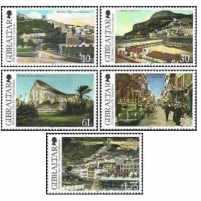 5 عدد تمبر مناظر قدیمی جبل الطارق - جبل الطارق 2013