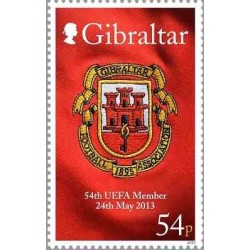 1 عدد تمبر جبل الطارق ، پنجاه و چهارمین عضو یوفا - جبل الطارق 2013