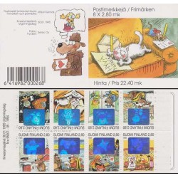 کتابچه با 8 عدد تمبر سگ های کارتونی - با هولوگرام - فنلاند 1995 قیمت 8.7 دلار