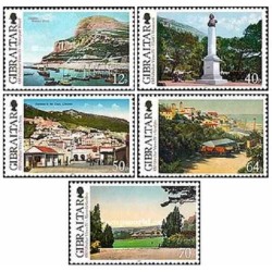 5 عدد تمبر مناظر جبل الطارق قدیم - جبل الطارق 2014