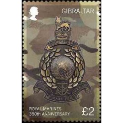 1 عدد تمبر 2350مین سالگرد نیروی دریایی سلطنتی بریتانیا - جبل الطارق 2014