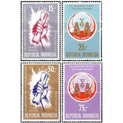 4 عدد تمبر دهمین سالگرد اولین کنفرانس آفریقایی-آسیایی، باندونگ - اندونزی 1965