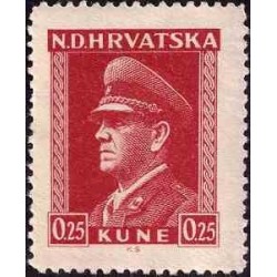 1 عدد تمبر سری پستی - آنته پوليچ - 0.25K- کرواسی 1943