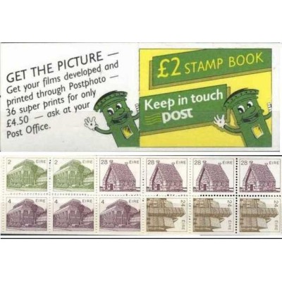 کتابچه با 12 عدد تمبر سری پستی - معماری - ایرلند 1986