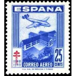 1 عدد تمبر مالیات پستی - مبارزه با سل - 25c - اسپانیا 1948 کیفیت MN