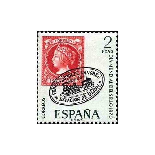 1 عدد تمبر روز جهانی تمبر - اسپانیا 1970