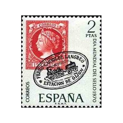 1 عدد تمبر روز جهانی تمبر - اسپانیا 1970