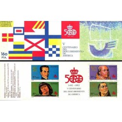 کتابچه با 4 عدد تمبر پانصدمین سالگرد کشف آمریکا - اسپانیا 1991