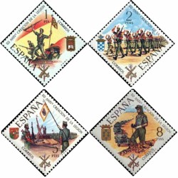 4 عدد تمبر شصتمین سالگرد لژیون اسپانیا - اسپانیا 1971