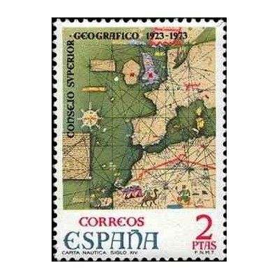 1 عدد تمبر پنجاهمین سالگرد شورای عالی جغرافیایی اسپانیا - اسپانیا 1974