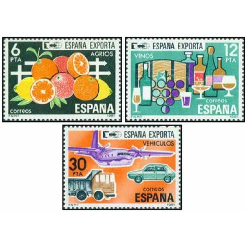 3 عدد تمبر صادرات اسپانیایی - اسپانیا 1981