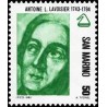 1 عدد تمبر سری پستی - پیشگامان علم - لاوازیه- 50L - سان مارینو 1982