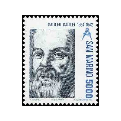 1 عدد تمبر سری پستی - پیشگامان علم - گالیله - 5000L - سان مارینو 1982 قیمت 5.8 دلار