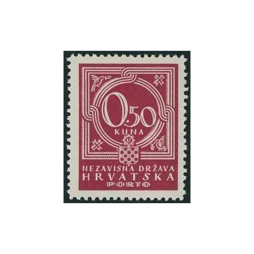 1 عدد تمبر بدهی پستی  - اعداد - 0.5Kn - کرواسی 1941 کیفیت MN