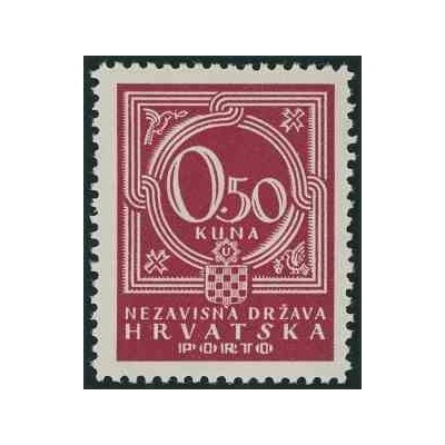 1 عدد تمبر بدهی پستی  - اعداد - 0.5Kn - کرواسی 1941 کیفیت MN