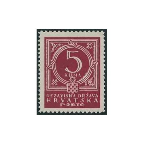 1 عدد تمبر بدهی پستی  - اعداد - 5Kn - کرواسی 1941 کیفیت MN