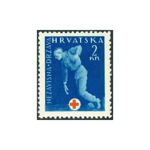 1 عدد تمبر مالیات پستی - صلیب سرخ - کرواسی 1943