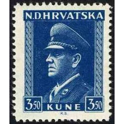 1 عدد تمبر سری پستی - آنته پاولیچ - 3.5K- کرواسی 1943