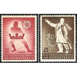 2 عدد تمبرقربانیان قتل عام سنج - کرواسی 1942