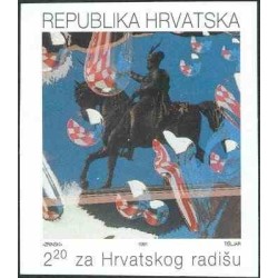 1 عدد تمبر مالیات پستی - بنای یادبود بازگشت یوسیپ جلاچیچ - بیدندانه - کرواسی 1991